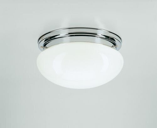 Deckenleuchte blendarm Messing Glas Ø30 cm E27 in Chrom