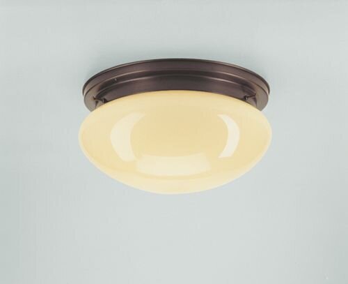 Deckenlampe Antik Messing Glas in Elfenbein E27 Ø30 cm