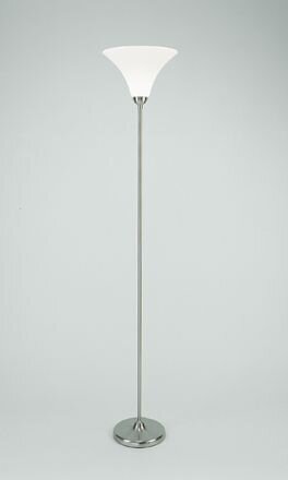 Großer Deckenfluter Glas Messing in Nickel E27 181 cm