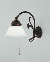 Applique antique verre laiton E27 avec interrupteur...
