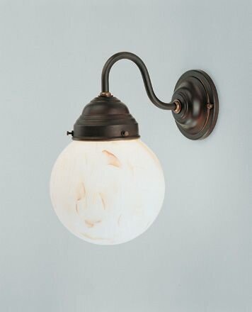 Jugendstil Wandlampe Messing Glas Marmor E27 blendarm