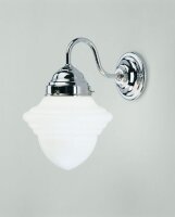 Wandlampe Messing in Chrom Glas blendarm E27 Jugendstil