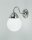 Wohnliche Wandlampe Echt-Messing Glas Nickel E27 Kugel