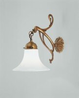 Gemütliche Wandleuchte Messing Glas E27 T:28 cm