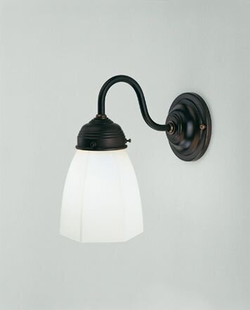 Antike Wandlampe Messing Glas E27 T:21 cm Jugendstil