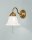 Wandlampe mit Zugschalter Glas Messing E27 T:24 cm
