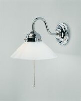 Applique en laiton chrom&eacute; verre E27 avec...