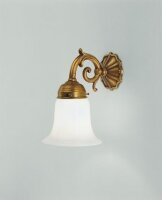 Wandleuchte Messing Glas blendarm Ornamente E27 T:19 cm