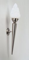 Dekorative Wandlampe Messing in Nickel Glas E27 H:65 cm