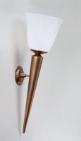 Torche murale laiton v&eacute;ritable verre E27 H:62 cm...