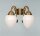Wandlampe 2-flammig Messing Glas T:23 cm E27 Ornamente