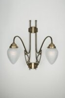 Wandlampe Jugendstil Berliner Messing Glas B:55 cm E27