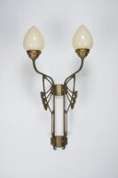 Gemütliche Wandlampe Messing Glas Elfenbein E27 2-flmg