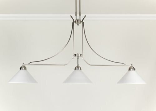XXL Pendelleuchte Messing Glas E27 136 cm Nickel Weiß