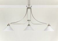 XXL Lampe suspendue laiton verre E27 136 cm nickel blanc