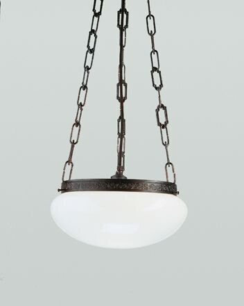 Runde Pendelleuchte Antik Messing Glas E27 Ø30 cm