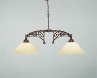 Ancienne lampe suspendue laiton verre ivoire E27 86 cm