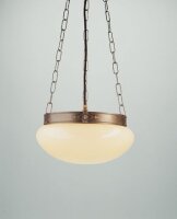 Hängelampe Messing Glas Elfenbein blendarm E27...