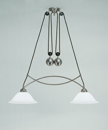 Blendarme Hängelampe Messing Glas 92 cm E27 in Nickel