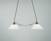 Lange Hängelampe Messing Glas E27 L:82 cm...