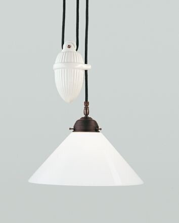 Lampe à suspendre élégante laiton antique verre E27 Ø30 cm rond