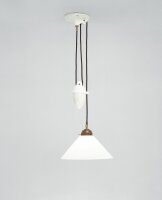 Stilvolle Hängelampe Messing Antik Glas E27...