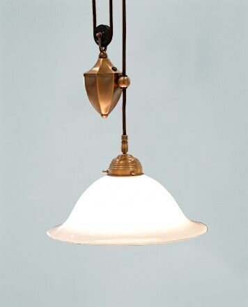 Elégante suspension Berlinoise laiton verre E27 Ø30 cm