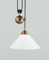 Blendarme Pendelleuchte Messing Glas E27 L:30 cm