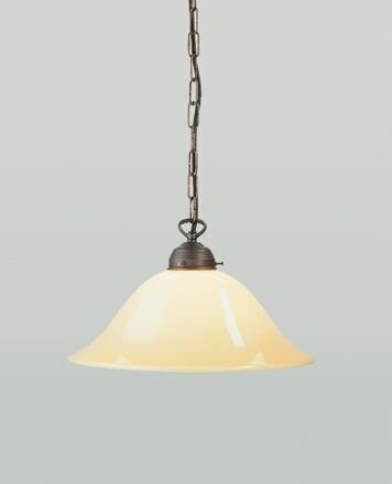 Lampe à suspendre E27 Ø35 cm Berliner laiton verre ivoire