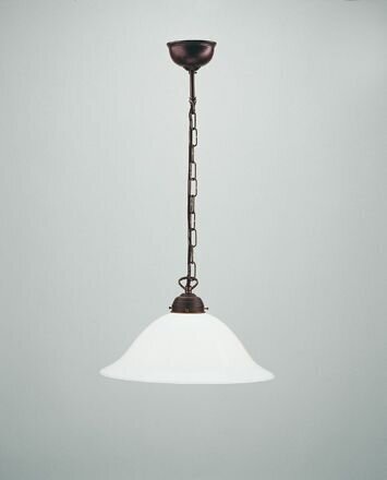 Ancienne lampe suspendue verre laiton Ø35 cm E27 faible éblouissement