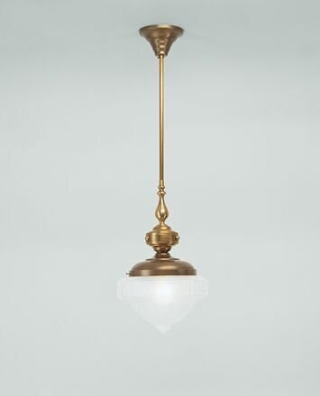 Messing Hängelampe Glas blendarm E27 Ø28 cm gemütlich