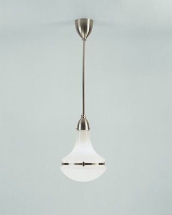 Art Nouveau Lampe à suspendre laiton verre E27 Ø24 cm en nickel