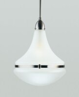 Suspension ronde laiton verre E27 Ø34 cm en nickel