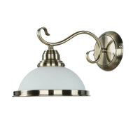 Wandleuchte ELISETT mit Glasschirm Antik