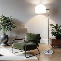 Stehlampe Wohnzimmer Leseleuchte Chrom Weiß Bauhaus