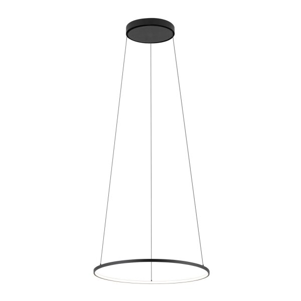 Suspension LED métal anneau Ø 45 cm noir 4000 K 600 lm