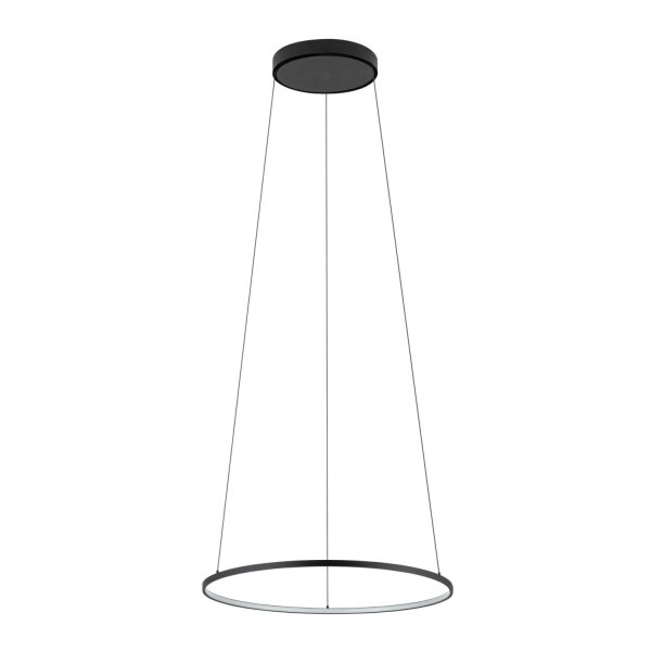 Suspension LED métal anneau Ø 45 cm noir 4000 K 600 lm