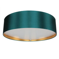 Lampe de plafonnier 4 flammes vert or tissu décoratif