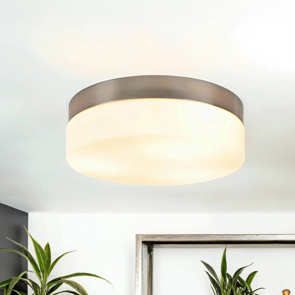 Deckenlampe Glas Matt Nickel