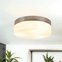 Plafonnier verre mat nickel