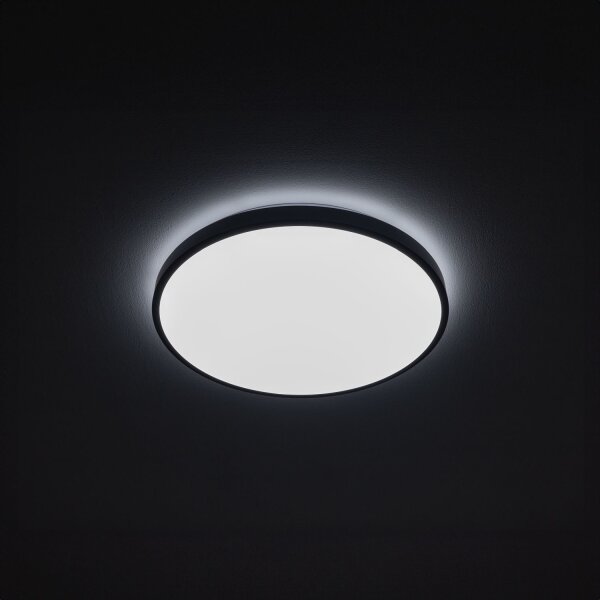 Runde LED Deckenleuchte Schwarz Metall 4000 K Ø38,5 cm
