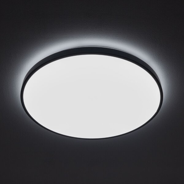 Plafonnier rond à LED noir métal 32 W Ø49 cm