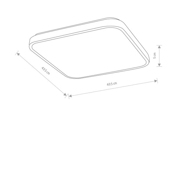 LED Deckenleuchte Weiß Metall 4000 K L:43,5 cm blendarm