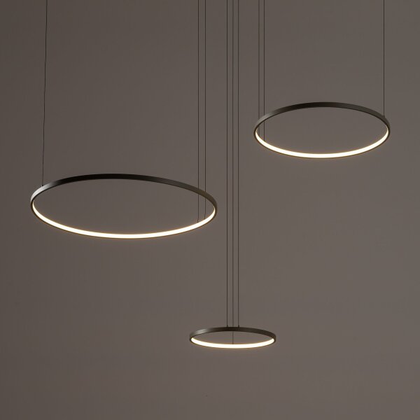 LED Pendelleuchte Aluminium Seidenolive 45 W 3-flammig