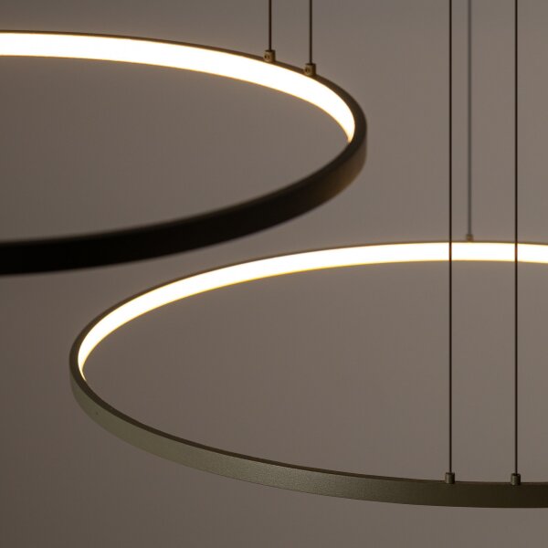 LED Pendelleuchte Aluminium Seidenolive 45 W 3-flammig