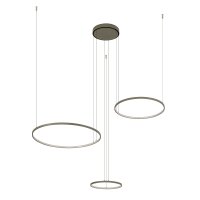 LED Pendelleuchte Aluminium Seidenolive 45 W 3-flammig