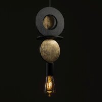 Lampe à suspendre ronde bois métal...