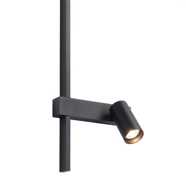 Applique LED noire aluminium GU10 H:80 cm indirecte