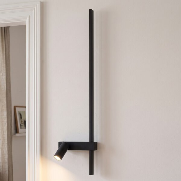 Applique LED noire aluminium GU10 H:80 cm indirecte
