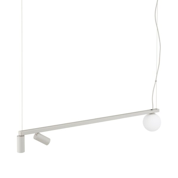 Grande lampe à suspendre aluminium verre 107 cm GU10 G9 blanc